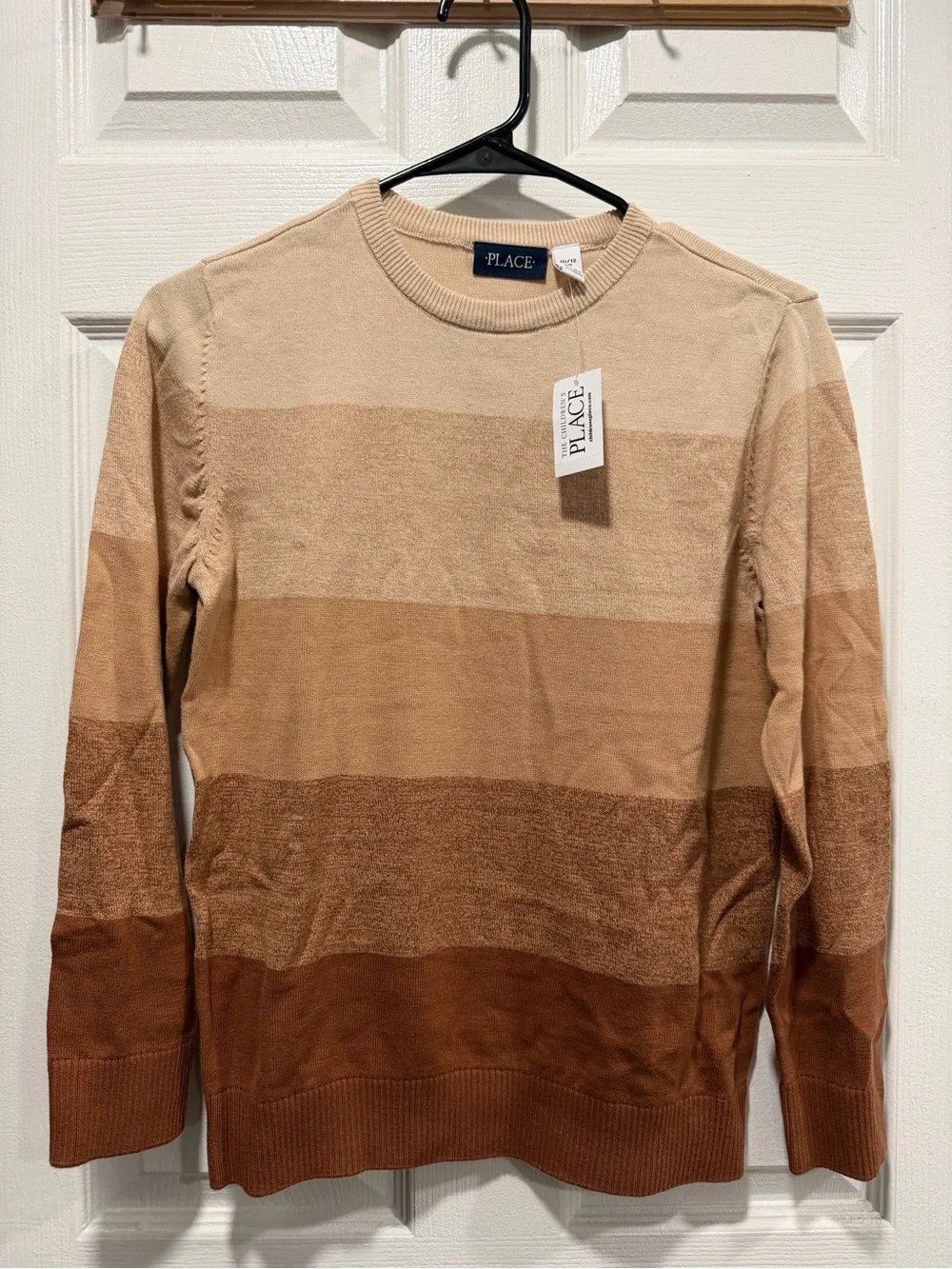 The Children's Place boys Ombre Brown Crewneck Sweater L